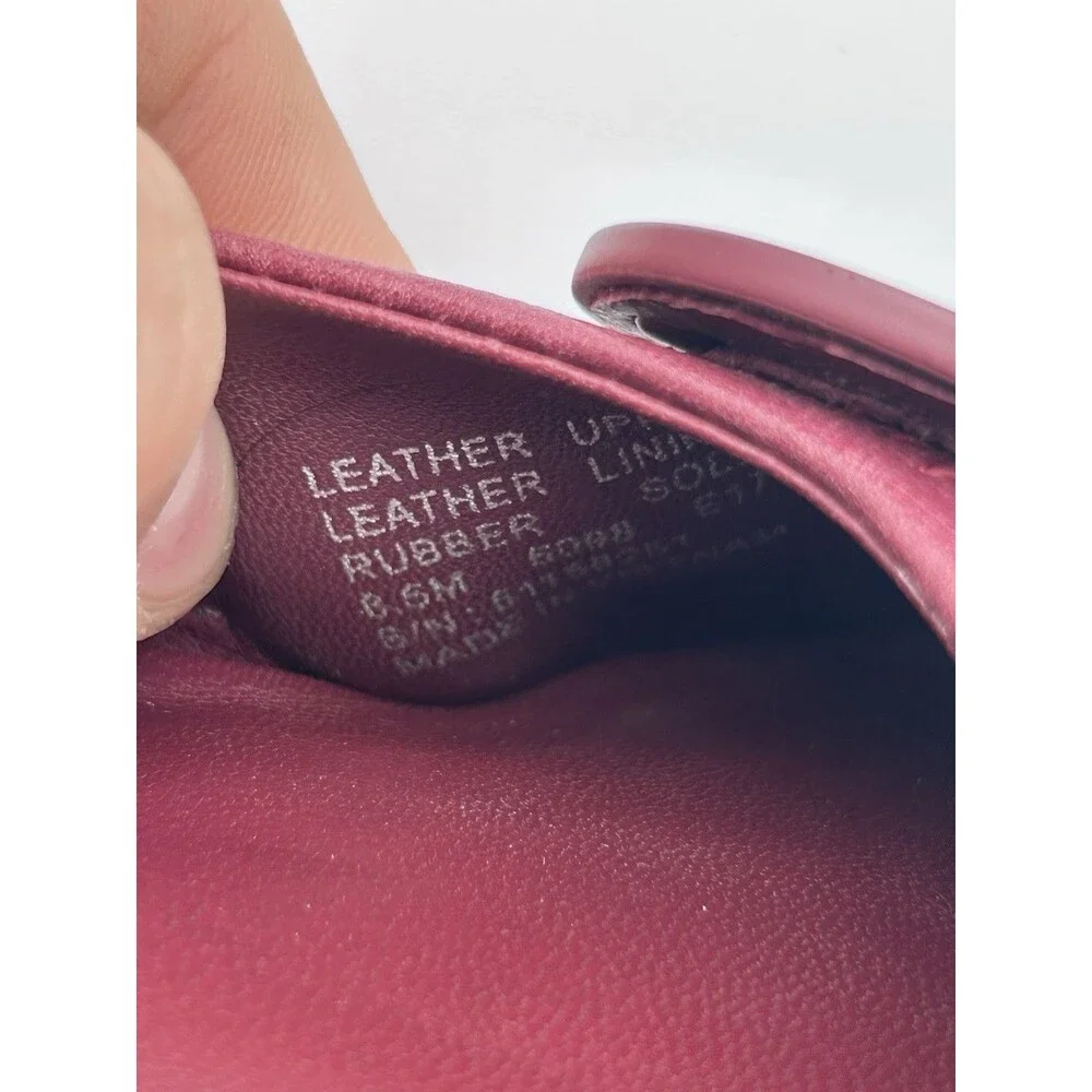 Tory Burch Minnie Travel Ballet Flats Wine Burgundy Women’s 8.5